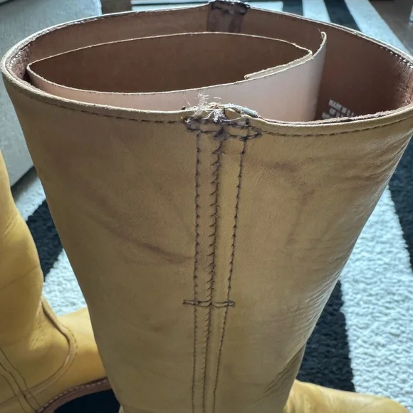 Frye Yellow Leather Campus Boots - Picture 4 of 9
